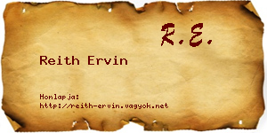 Reith Ervin névjegykártya